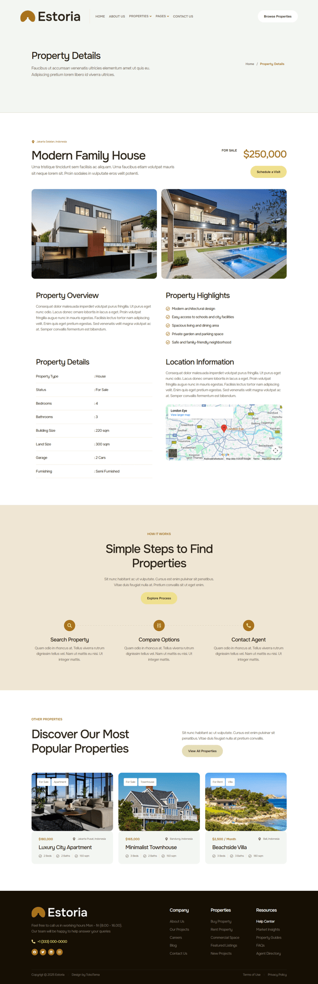Estoria Real Estate & Property Listing Website Elementor Template Kit